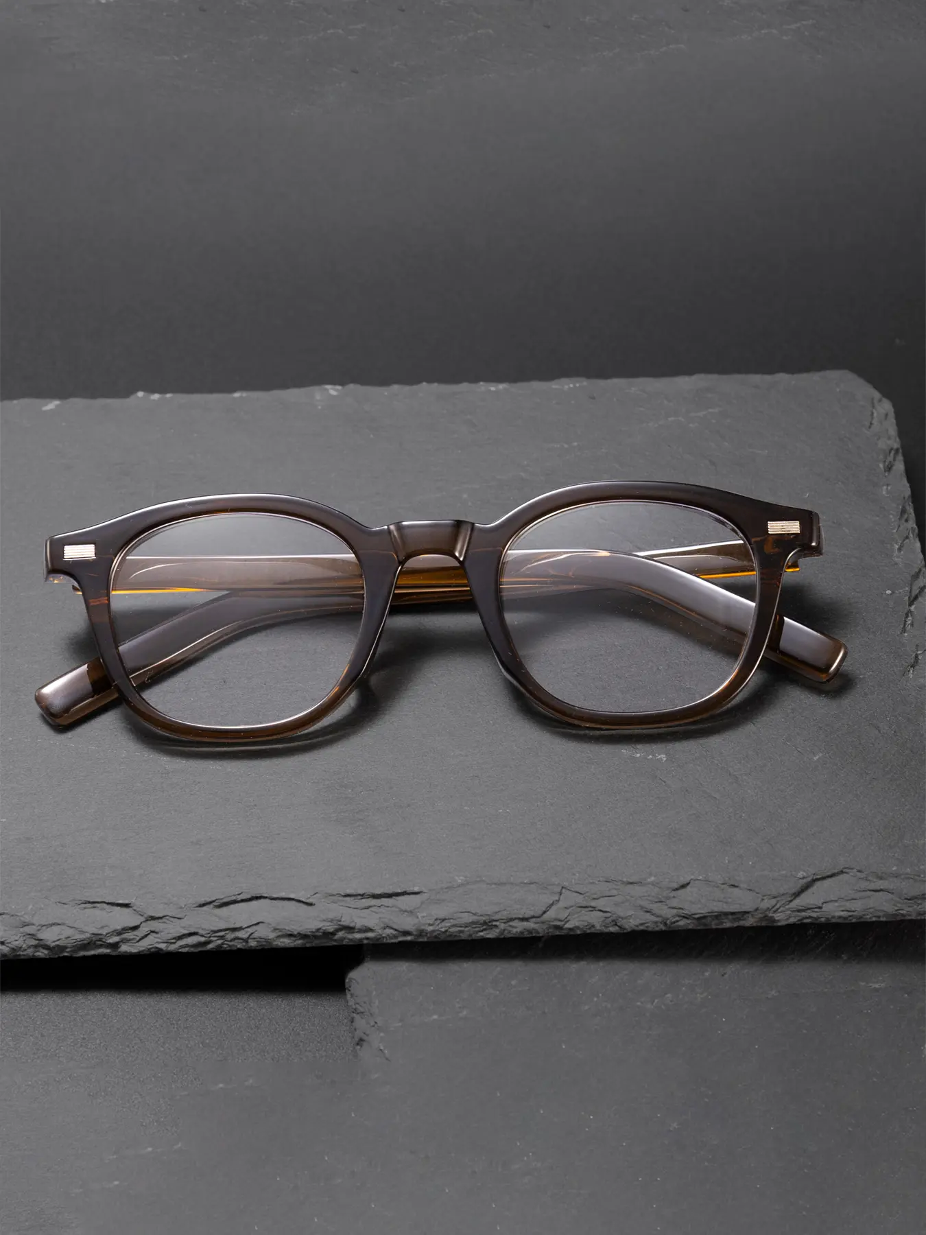CATERSIDE One Pair With Packaging Personality Fashion Retro Round Glasses Monocoque Frame CP Temple Tips Plano Casual Glasses Color Blocking Design Men And Women Hip Hop Classic Scene Styling Essential