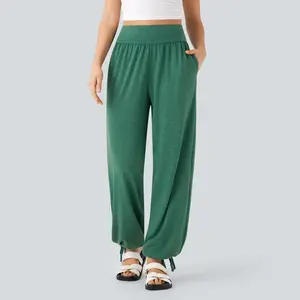 Halara High Waisted Drawstring Hem Casual Joggers with Side Pockets