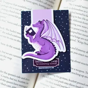 Reading Book Dragon Magnetic Folded Bookmark