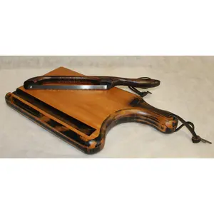 Cutting Board-Farmhouse Mahogany Board w/handle and Bow Knife