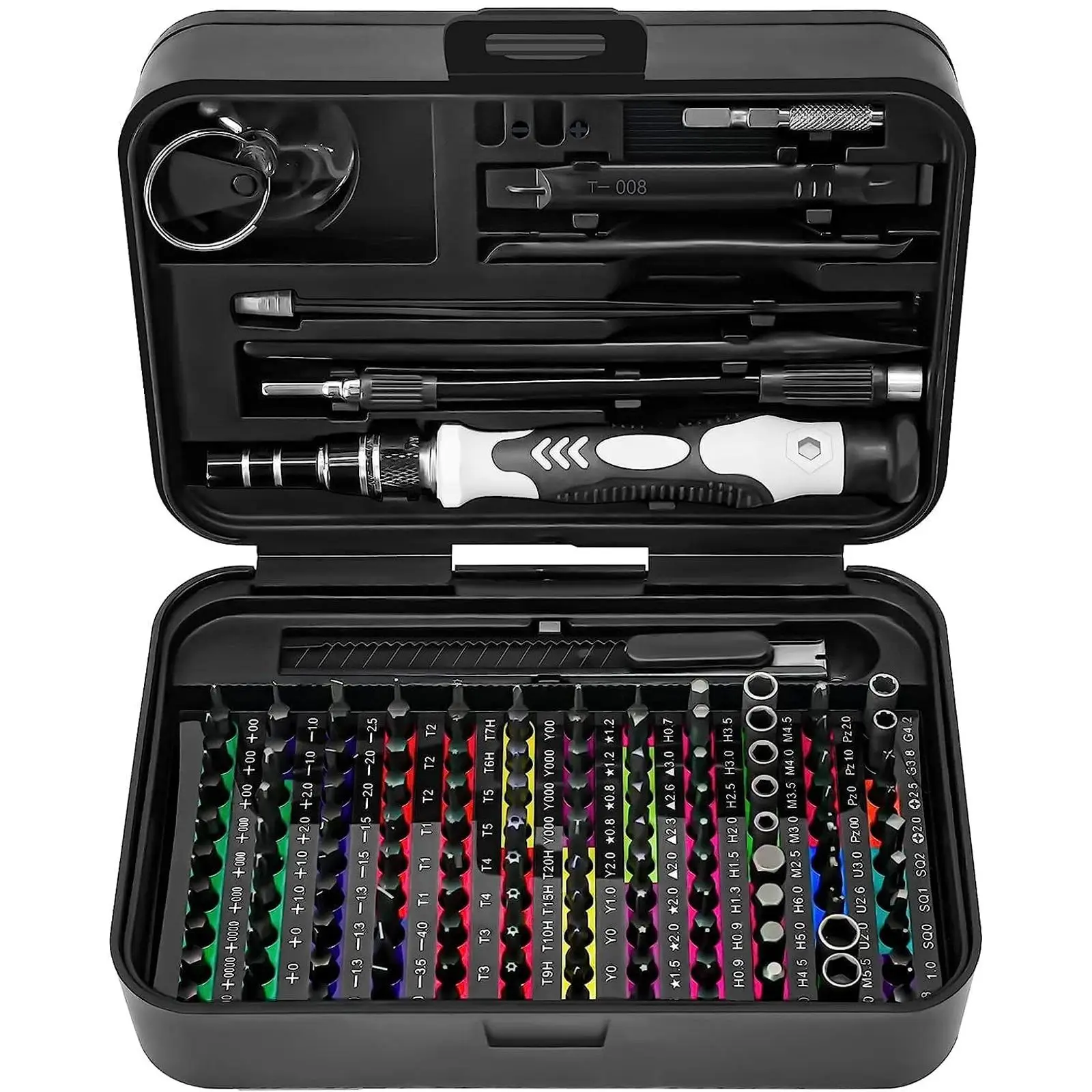 132 In 1 Precision Screwdriver Hardware Set, Magnetic Screwdriver Tool Set with 108pcs Bits, Multipurpose Screwdriver Tool Kit for Repairing Phone, He