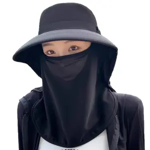 All-round Integrated Sun Protection Hat for Women with Neck Guard, Breathable Face Shield, Sunshade Mask, UV Protection Outdoor Sun Hat