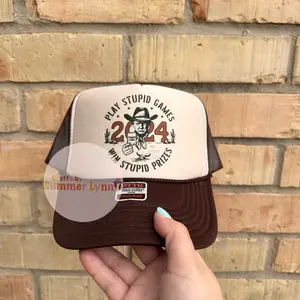 Tan on brown stup*d games stup*d prizes hat