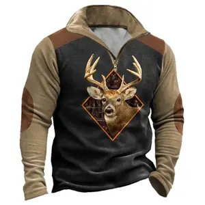 Men's Half Zip Sweater Ethnic 3d Printed Polo Shirt