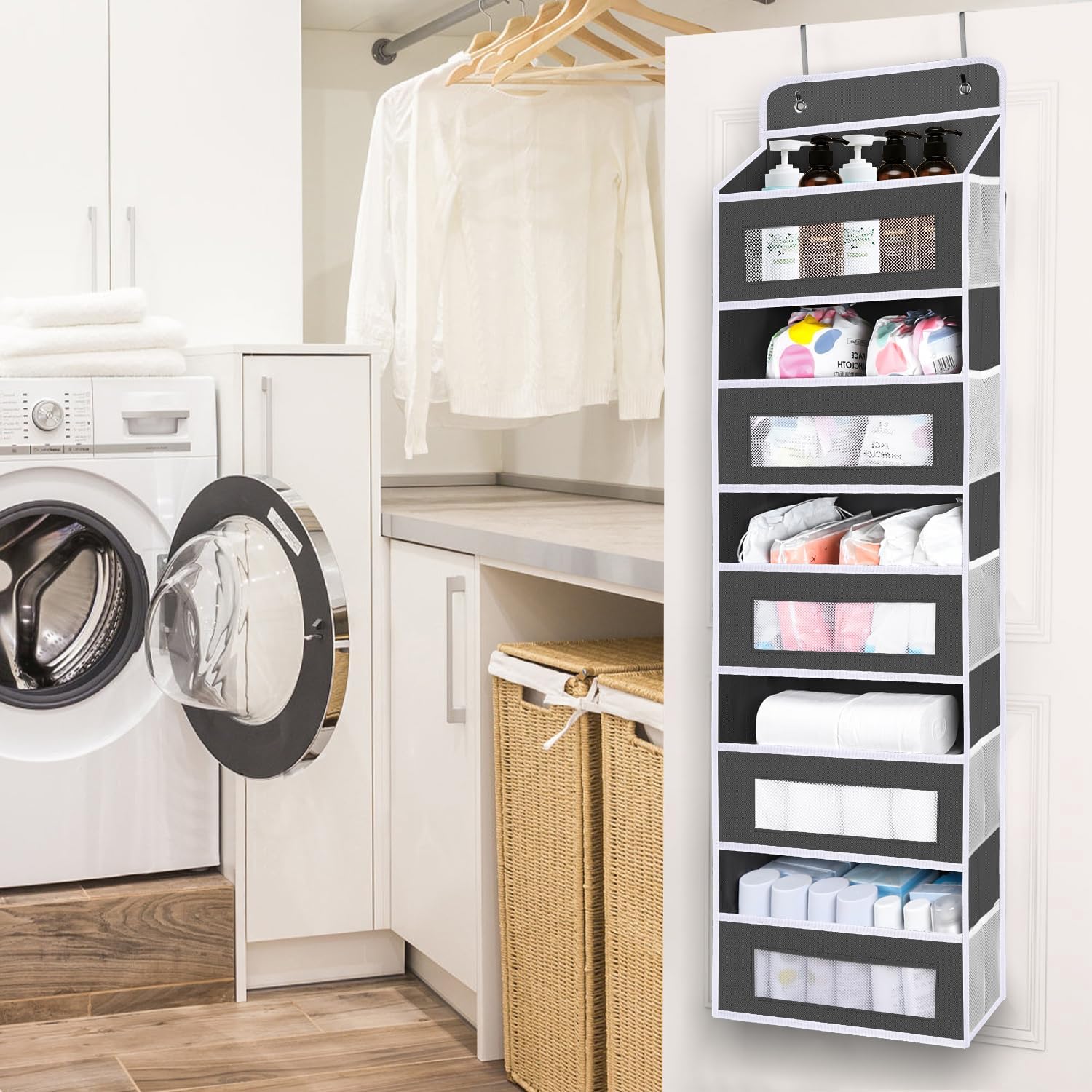 2026 New 20KG Heavy Duty Over-The-Door Hanging Organizer | 5-Tier Storage Box with Clear Mesh & Anti-Tip Design, Space-Saving for Bedroom, Bathroom, Kitchen. 2026 New 20KG Heavy Duty Over-The-Door Hanging Organizer | 5-Tier Storage Box with Clear Mesh & Anti-Tip Design, Space-Saving for Bedroom, Bathroom, Kitchen.