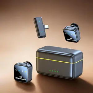 Wireless Lavalier Microphone,Streaming Equipment with Charging Case and OTG Adapter, Compatible with iPhone, Android, PC, Camera,Ideal for Vlogging, Interviews,dealsforyoudays