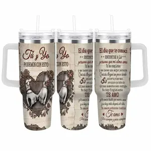 SMS - “Tú & Yo” Vaso Térmico de (40oz/30oz/20oz) – Hecho en EE. UU. Regalo de Aniversario para Él o Ella Taza de Amor para Esposo y Esposa Vaso Especial para Parejas y Momentos Inolvidables