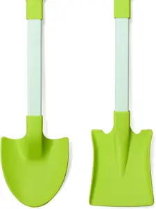 20” Long Sand Beach Shovels for Heavy Duty Plastic Summer Sand Scoops Spades Sandbox Garden Snow Digging Play Gift Set Party Bundle 2 Pack Green