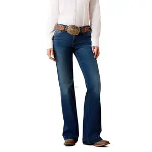 Women's Trouser Mid Rise Stretch Kelsea Wide Leg Jeans