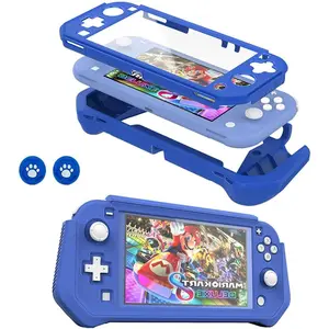 Protective Case for   Lite,  Lite Case with Detachable Screen Protector Cover + Hand Grip Case Compatible with   Lite 2019 (Navy Blue)