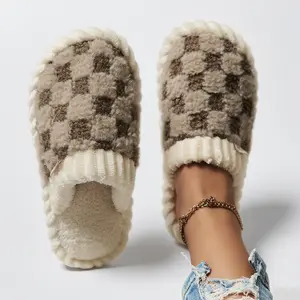 Women's Plush Open-Toe Slippers, Warm Soft Sole Non-Slip Indoor Home Shoes, Cozy Premium Material Winter Footwear for Outdoor Fun (Sports & Outdoor Hiking Footwear), Soft Sole Slippers