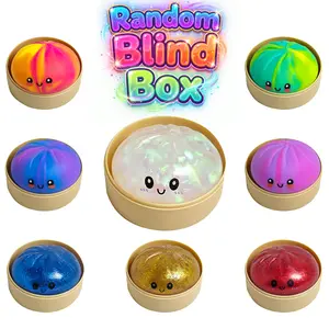2026 New Generation Glitter Dumpling Toys - Assorted Aesthetic Sensory Fidget Squishy with Steamer Box, Soft Squeeze Stress Relief Handheld Mochi, Trending Desk Decor Collectible for Adults