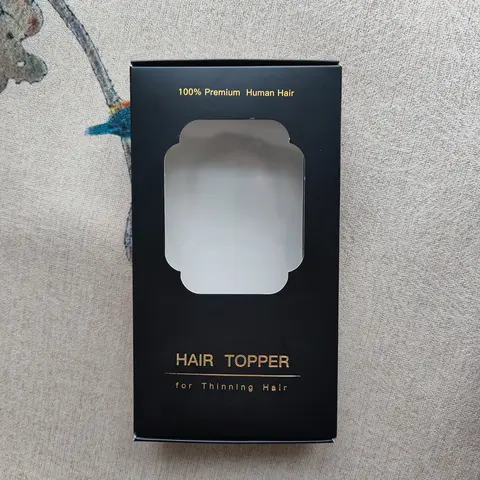 VASILIA Real Human Hair Topper Gift Box - Exquisite Black Box with Front Transparent Panel for Storage, Elegant Gifting Option (Free Incentive Note Included)
