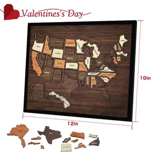 【Camdoor】USA  Map, 12x10, Wooden USA Travel Map Puzzle, Anniversary Gift, Wooden, Perfect For Couples and Families Gift, Record Your Journeys, Memory Maker, Home Decor, The bestValentine‘s Gift