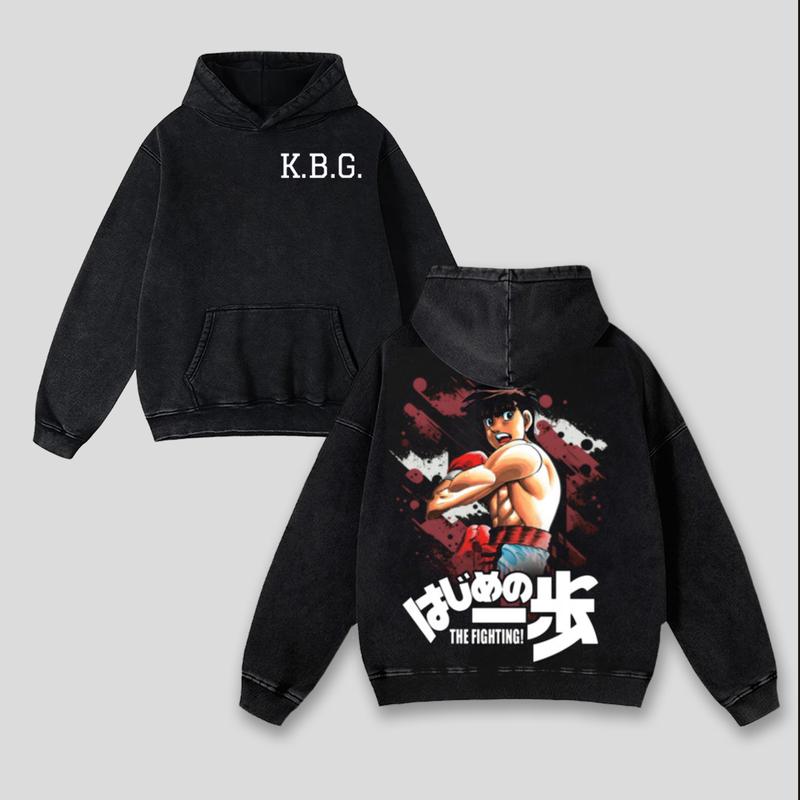 Dempsey Roll Origin Ippo Makunouchi K.B.G. Hoodie - Sweatshirt | Hajime no Ippo Boxing Streetwear, Unisex Fit boys  merch shirts  men