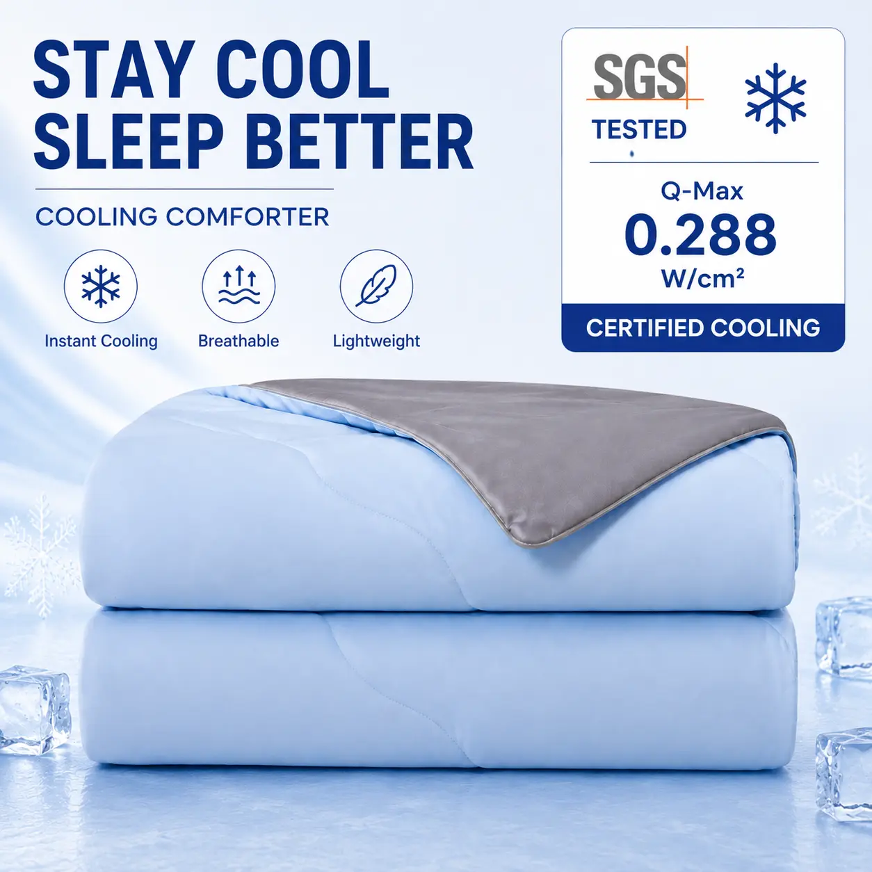 CANSUNCH Cooling Comforter for Hot Sleepers, Double-Sided Cooling Comforter, Lightweight Summer Blanket, Soft & Breathable, Machine Washable, Cooling Bedding for Bed