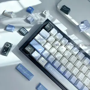 Anime Genshin Impact Columbina Cosplay Side Lighting Cartoon Keycaps PBT Mechanical Keyboard Keycap Keyboards Cap Fans Gift