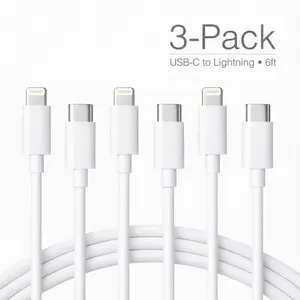 3-Pack 6ft USB-C to Lightning Fast Charging Cable for iPhone 14/13/12/11/XR/XS Max/8/7/6/5 iPad & AirPods