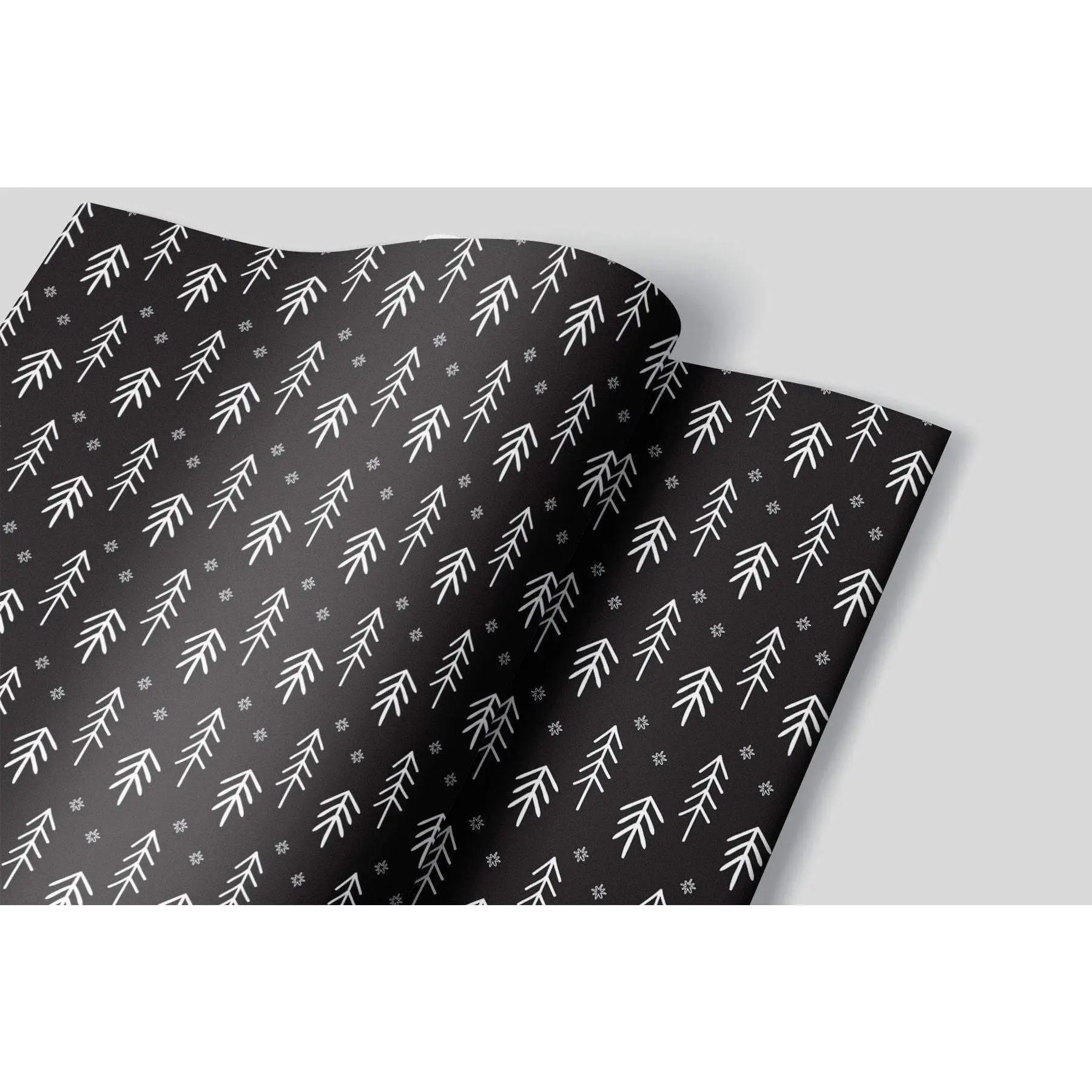 Christmas Tree Snow Capped Trees Wrapping Paper 3 Sheets Set