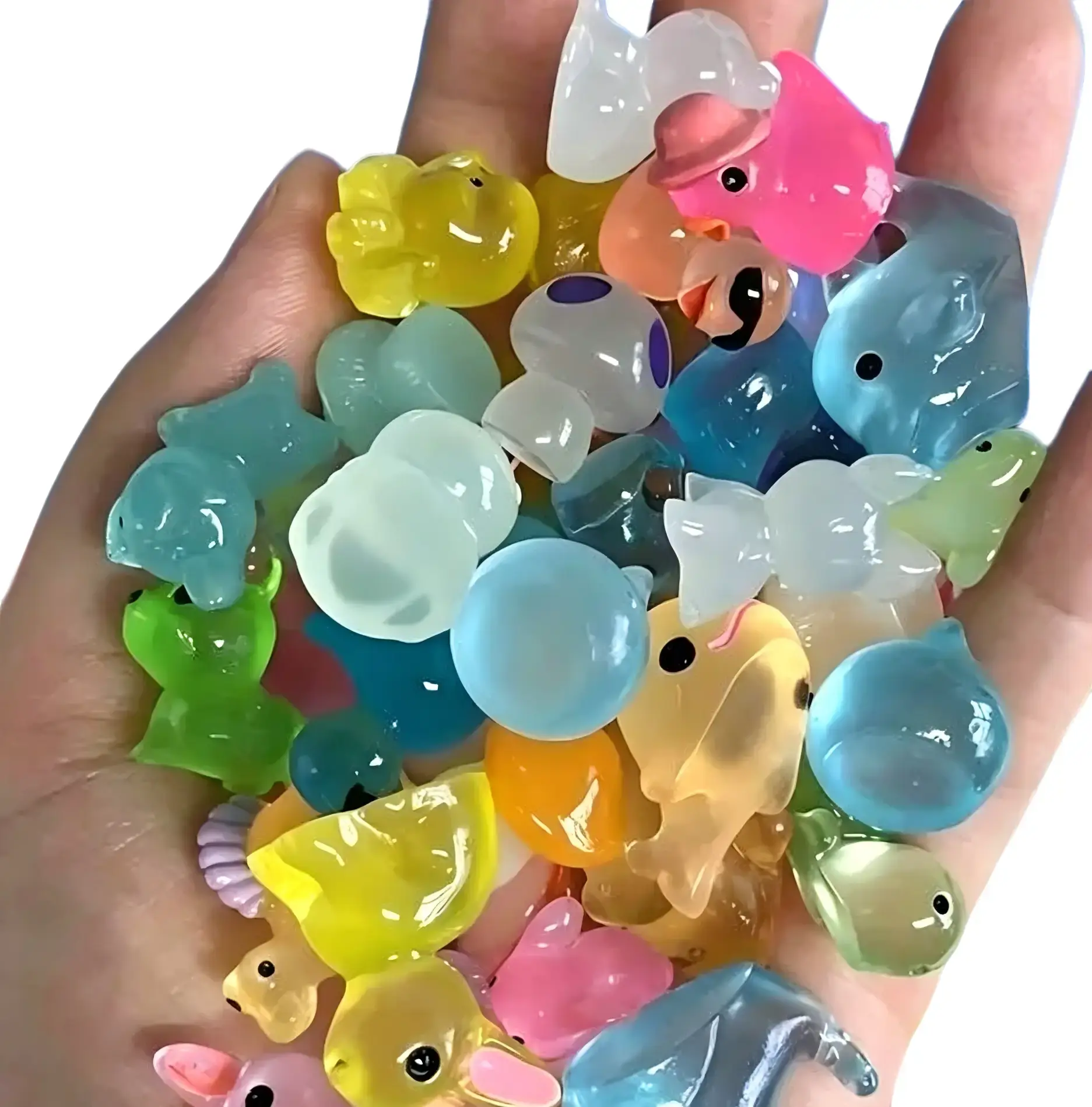 Kawaii Mini Luminous PVC Animal Figurine - PVC Collectibles, Glow-in-the-Dark Indoor Home Decoration, Animal Print Decorative Piece, Office Desk Accent, Photo Prop (1 Piece Per Pack)