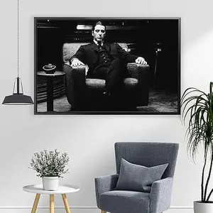 The Godfather Alpacino Black and White Poster