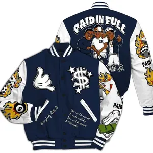 Varsity Jacket To Match Dunk Low White Midnight Navy - Funny Everybody Paid In Full Graphic All Over Print NO7
