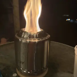 OGERY Stove Tabletop Fire Pit with Stand, 7.9*6.1'', Smokeless Stainless Steel Portable Fire Pit for Camping Cooking Outdoor Decorative