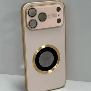 CD-Pattern Magnetic Clear View Case | 2-in-1 TPU + Acrylic Lens + PC Back Cover, Shockproof & Durable, Compatible with Smartphone 12–17/Plus/Pro/Pro Max/Air