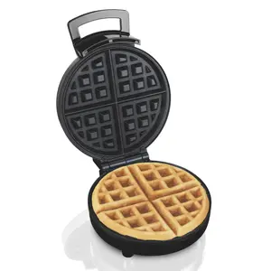 Hamilton Beach 1 Waffle Stainless Steel Belgian Waffle Maker, Black & Silver