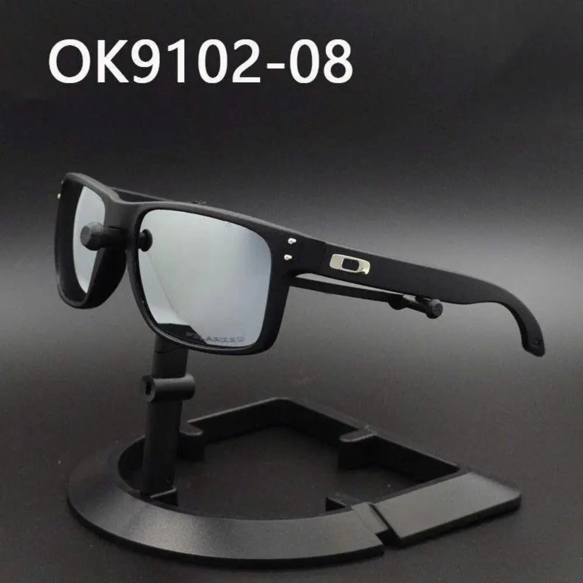 Holbrook Polarized Sunglasses for Men & Women – Silver Polarized Lens, matte Black Frame, UV400 Protection Outdoor Sports Eyewear