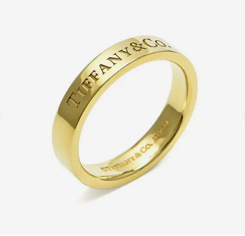 Pre-owned Tiffany & Co. Flat Band Ring 18K Yellow Gold (Au750), Non Full Set