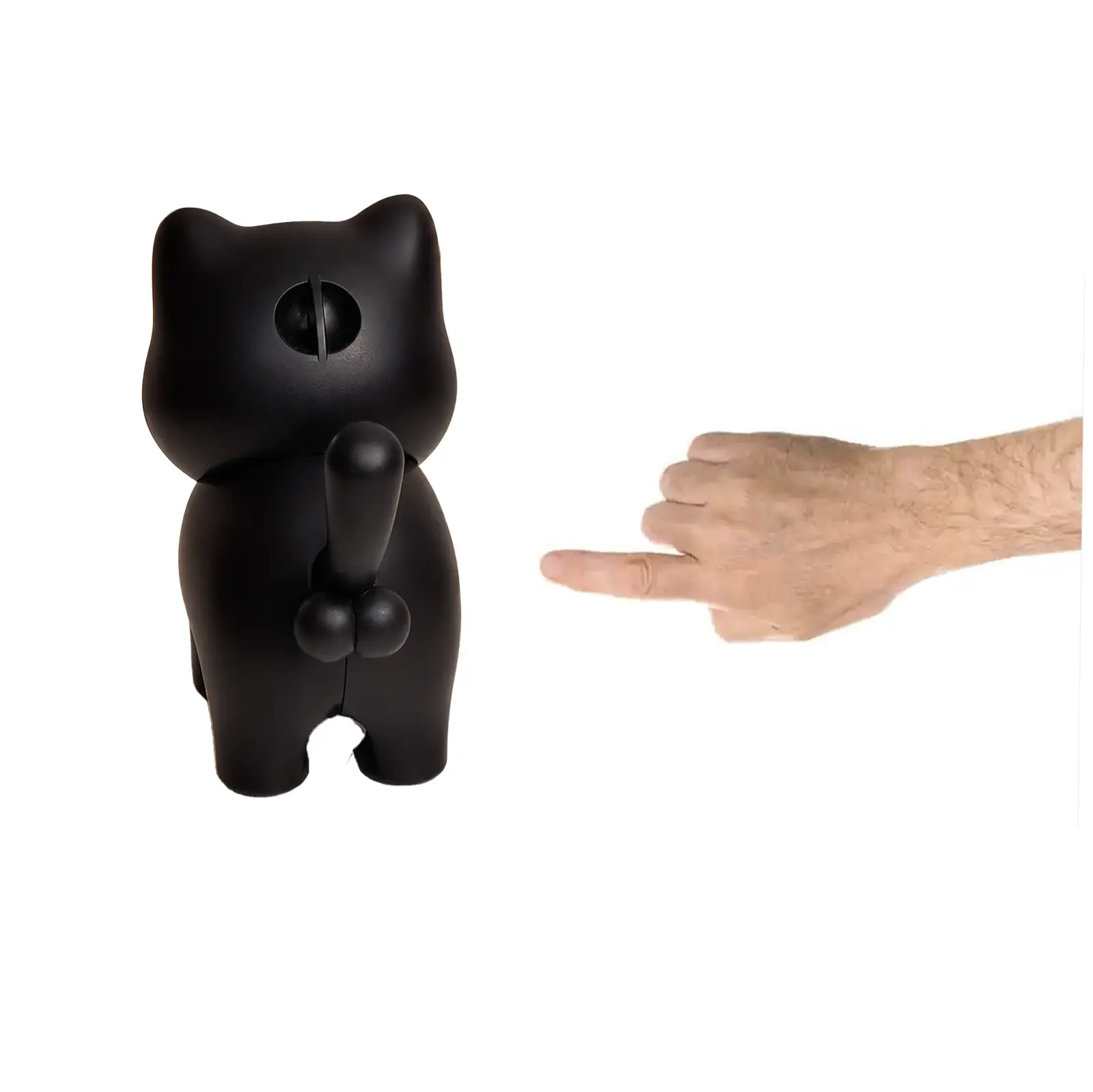 Black Cat Keychain, Cute Funny Meme Design with Talking Cats, Durable Lightweight Bag Charms for Keys/Bags, Funky Unique Accessories, LED Cat Eyes, Talking Cat Keychain, Cat Tail Switch,Ideal Stocking Stuffers & Cute Gifts for Boyfriend/Girlfriend