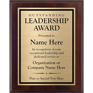 Customized Leadership Award Plaque for Boss or Leader Personalized Customize Now (6x8)