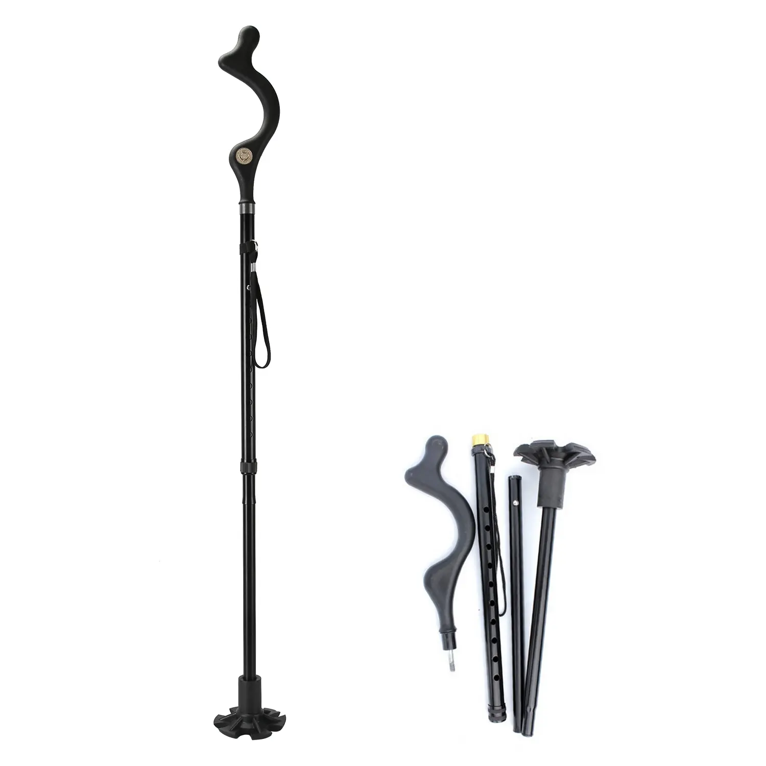 StrongArm Comfort Cane + Self Standing Lightweight Adjustable Walking Cane + Stabilizes Wrist & Provides Extra Support & Stability + Ergonomic Forearm Grip + Canes for Men & Women Healthcare Stick Equipment