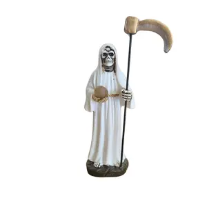 Mini Santa Muerte Statue white 3.5 Inches