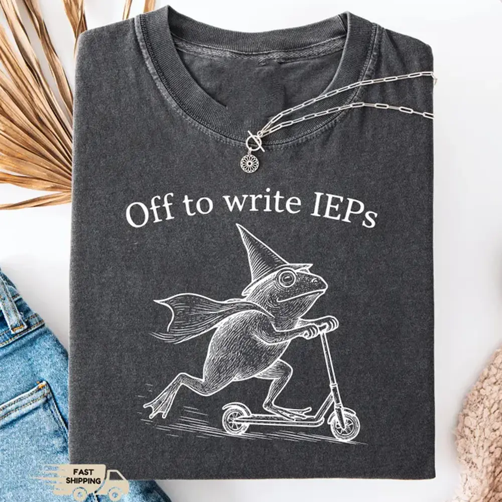 School Psychologist Shirt, Special Education Counselor Tshirt, IEP Tee, Frog Scooter SPED Inclusion Teacher Language Sweatshirt