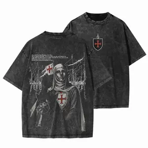 T-Shirt "Baldwin IV - The Unconquered King" - Premium Templar Streetwear, 100% 230gsm Cotton, Historical/Gothic Style, Unisex.