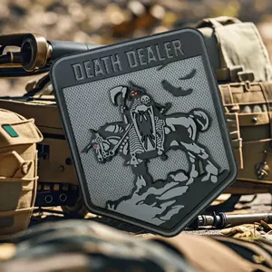 Death Dealer Skull Patch Gothic Tactical PVC Hook&Loop Emblem Badge Armband Backpack Stickers