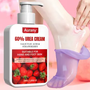 Crema De Urea Para Los Pies, Urea Cream 60%, Infused With Salicylic Acid & Strawberry Extract, Deeply Nourishes And Protects Your Skin, Moisturizing, Lightweight & Non-Greasy Texture, A Savior For Dry & Cracked Skin, Suitable For Anyone