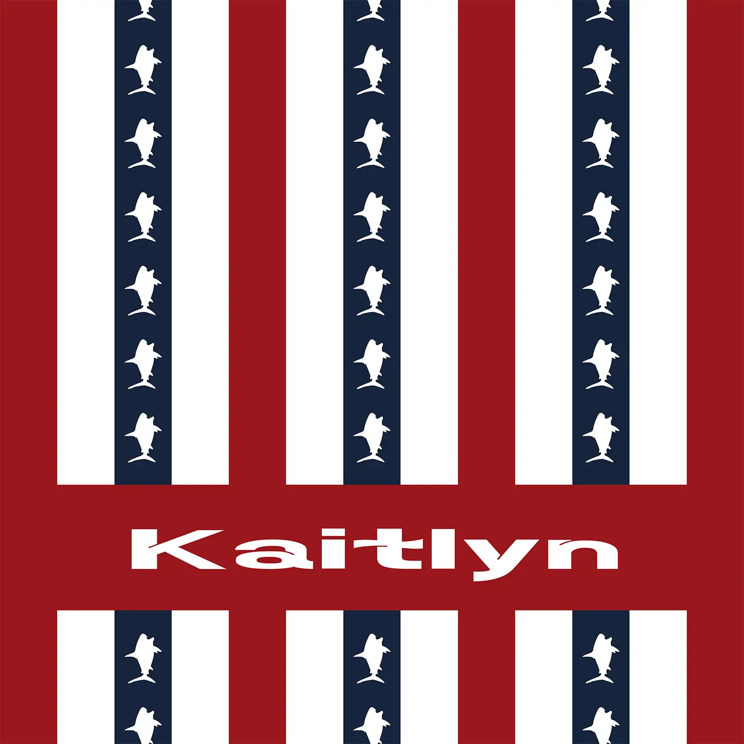 Stripes - Name - Fish Red White