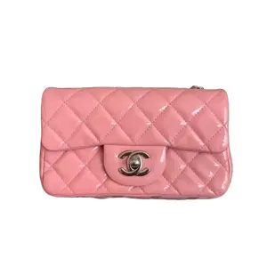 Pre-owned CHANEL Patent Crossbody Bags Quilted Leather Mini Flap Bag Pink (17***24) AN077