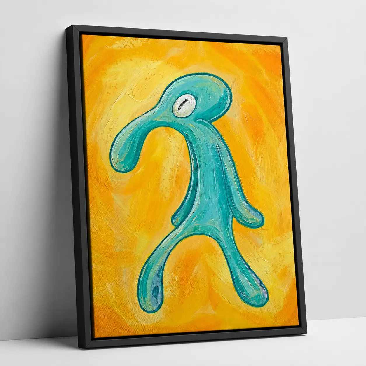 Squidward Bold-and-Brash Canvas Poster,Abstract Blue Cartoon Character Poster, Funny Modern Wall Art, Kids Room Bedroom Decor,Spongebob Comic Hero Print, Artistic Unique Design for Aesthetic Wall Decor, Dorm Room Inspo Decoration Home Supplies