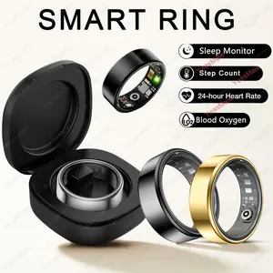 2026 New Smart Ring Men Women, Heart Rate Blood Oxygen and Sleep Monitor Smartring IP68 & 5ATM Waterproof, Multi-sport Mode Ring Fitness Tracker with Monitoring touch Smart Sleep and Fitness Ring Gold Rose