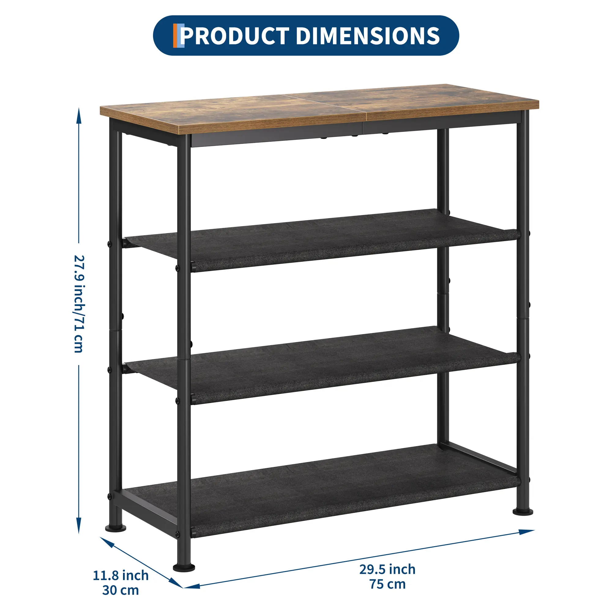 10-Tier Slim Shoe Rack Organizer – Sturdy Metal Frame with Non-Woven Fabric Shelves, Adjustable Compact Shoe Storage, Space-Saving Design for Entryway, Bedroom, Living Room & Dressing Room, Keep Shoes Tidy & Easy to Access