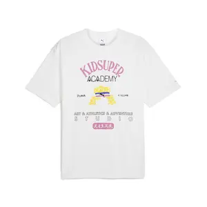 PUMA Mens X Kidsuper Graphic Crew Neck Short Sleeve Casual Tops Casual - White
