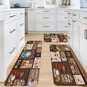 Kitchen Mats and Rugs 3 Piece Set, Non Slip Washable Kitchen Floor Mats, Stain Resistant Easy Clean Door Mat, Absorbent Quick Dry Kitchen Decor for Sink and Entryway