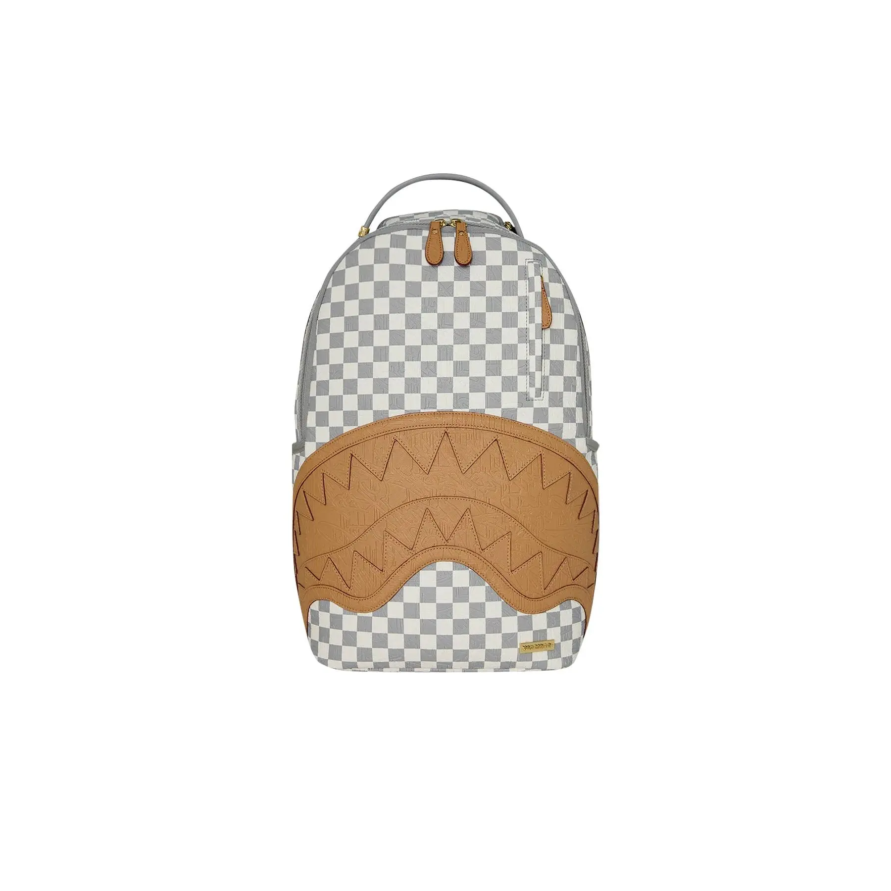 Sprayground Embossed Cream Check Backpack