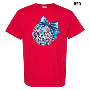 Blue Baseball Dazzling Disco Comfort Colors T-Shirt ‘NLB’