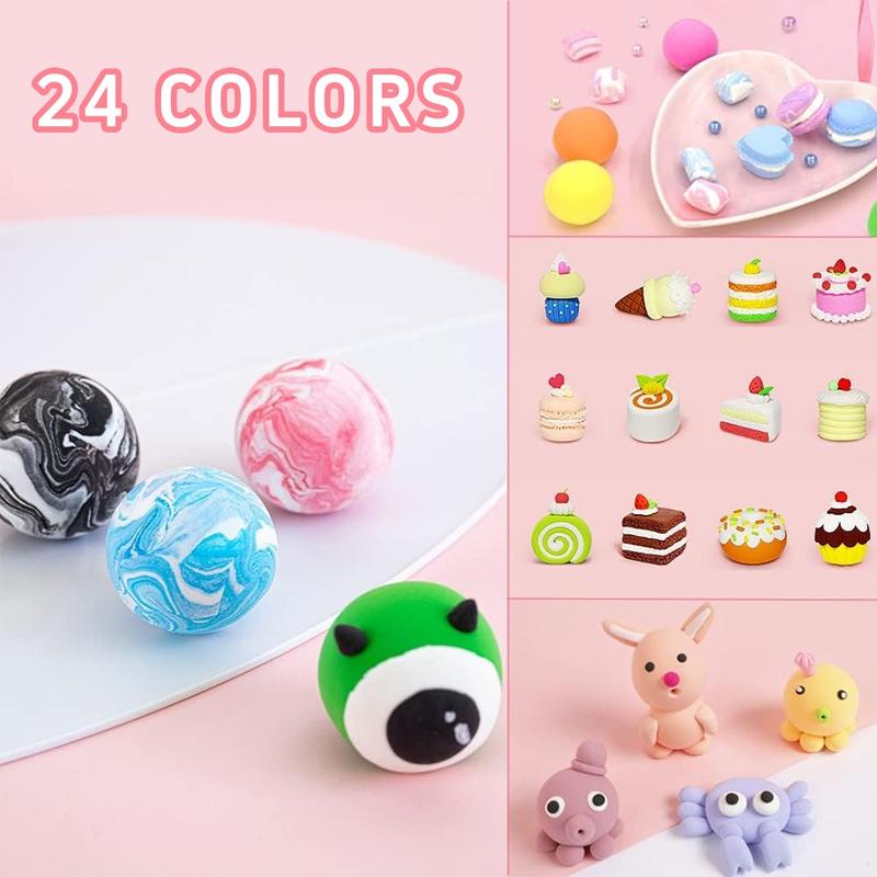 24 Color Air Drying Clay Set, ultra light clay belt carving tool - perfect for DIY crafts and novelty toys
