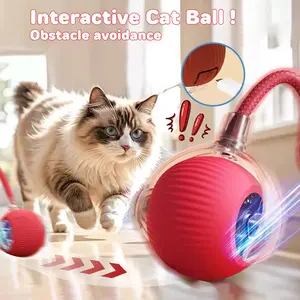Interactive Cat Toys for Indoor Cats,USB Rechargeable, Fast Rolling cat Ball Toy On Rug, Bird Chirping & Motion Activated Cat Ball, Anti-Depression Pet Toy Fun Gift with Light,Playtime Exercise Entertainment